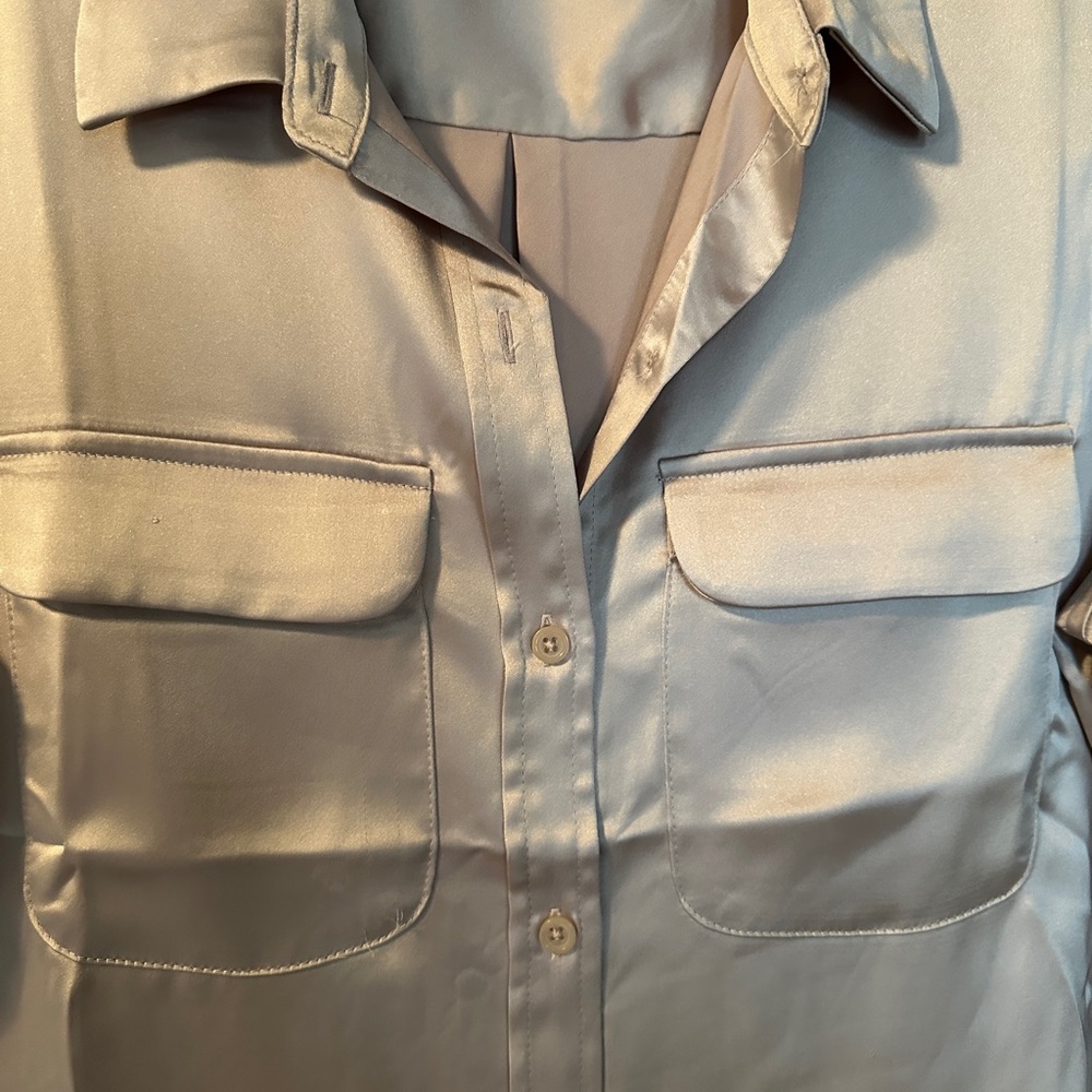 Satin shirt in Cream champagne by Alfani. - Picture 3 of 7